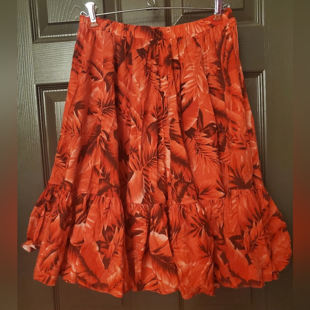 VINTAGE FIND Red floral authentic square dance skirt size Medium